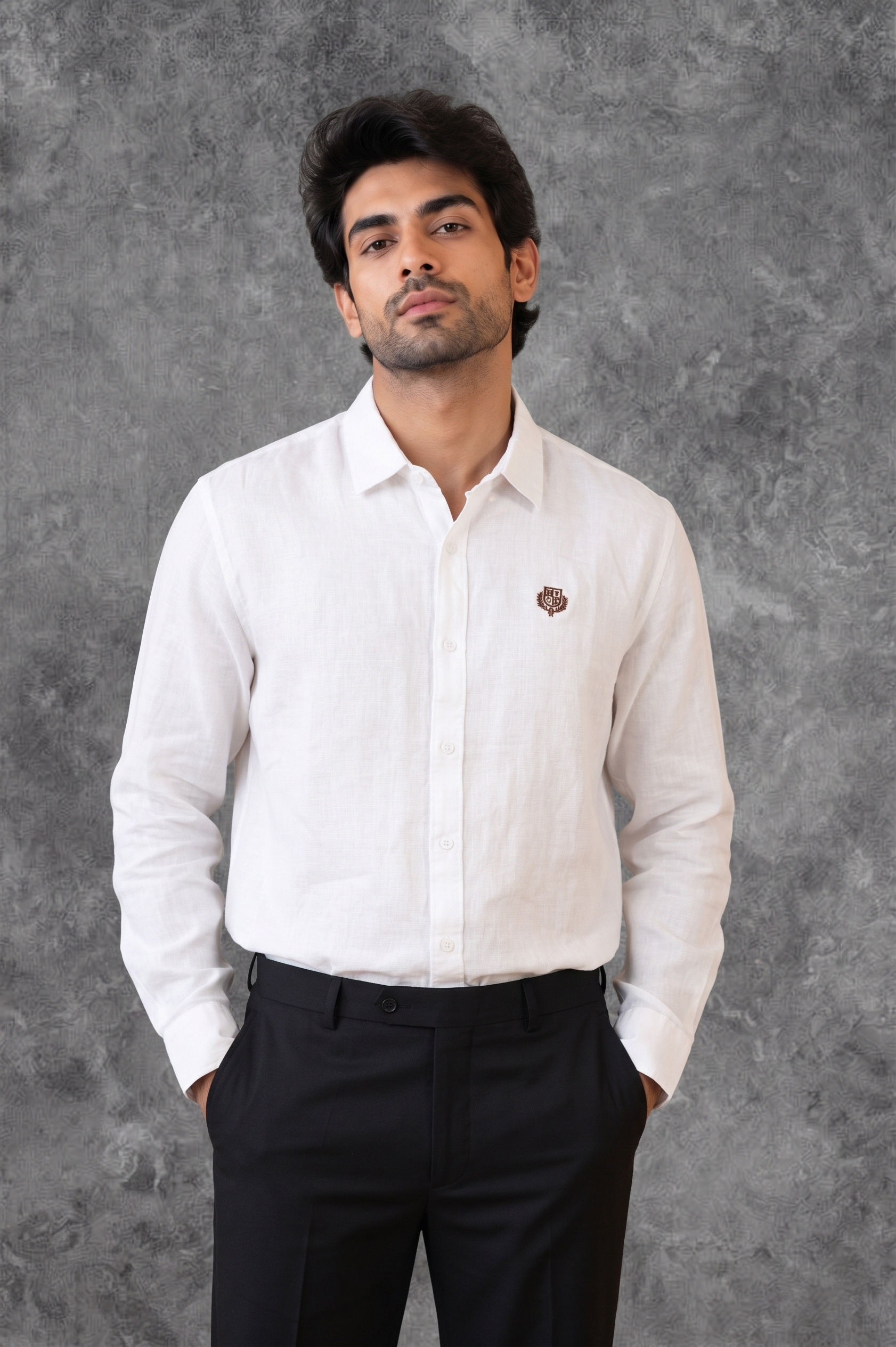 Men's Cotton Plain White Shirt
