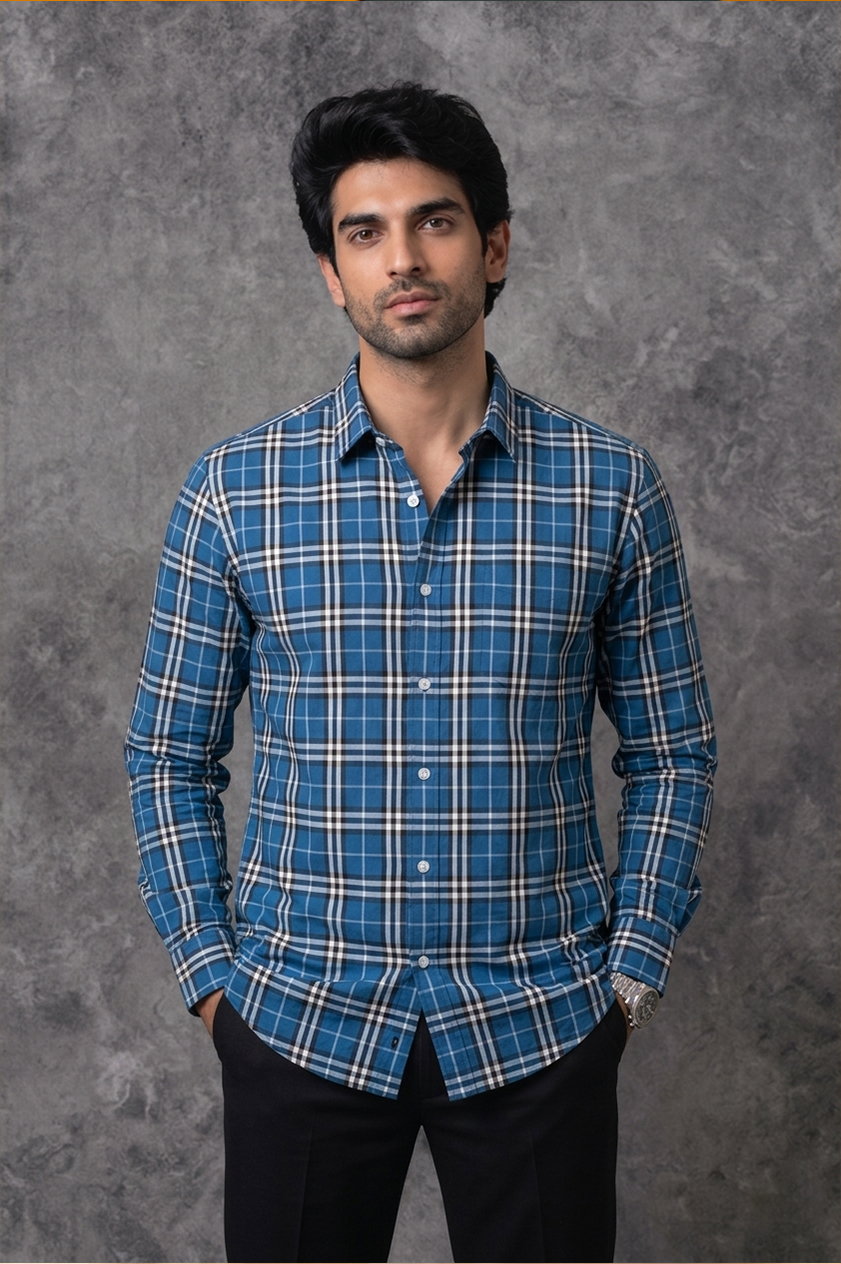 Burberry Cotton Blue Shirt