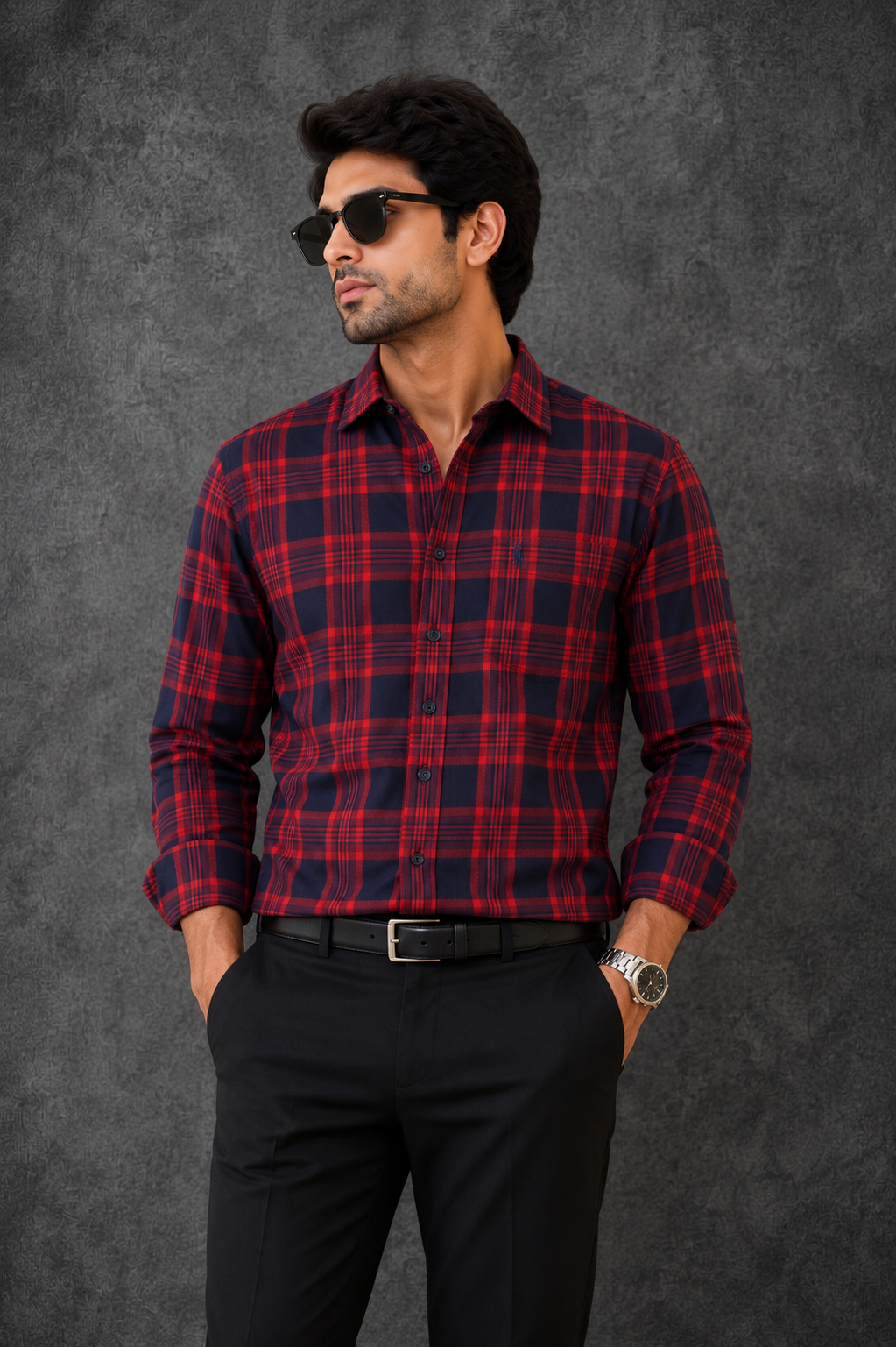 Polo Ralph Lauren luxury Men's Black and Red Checks Shirt