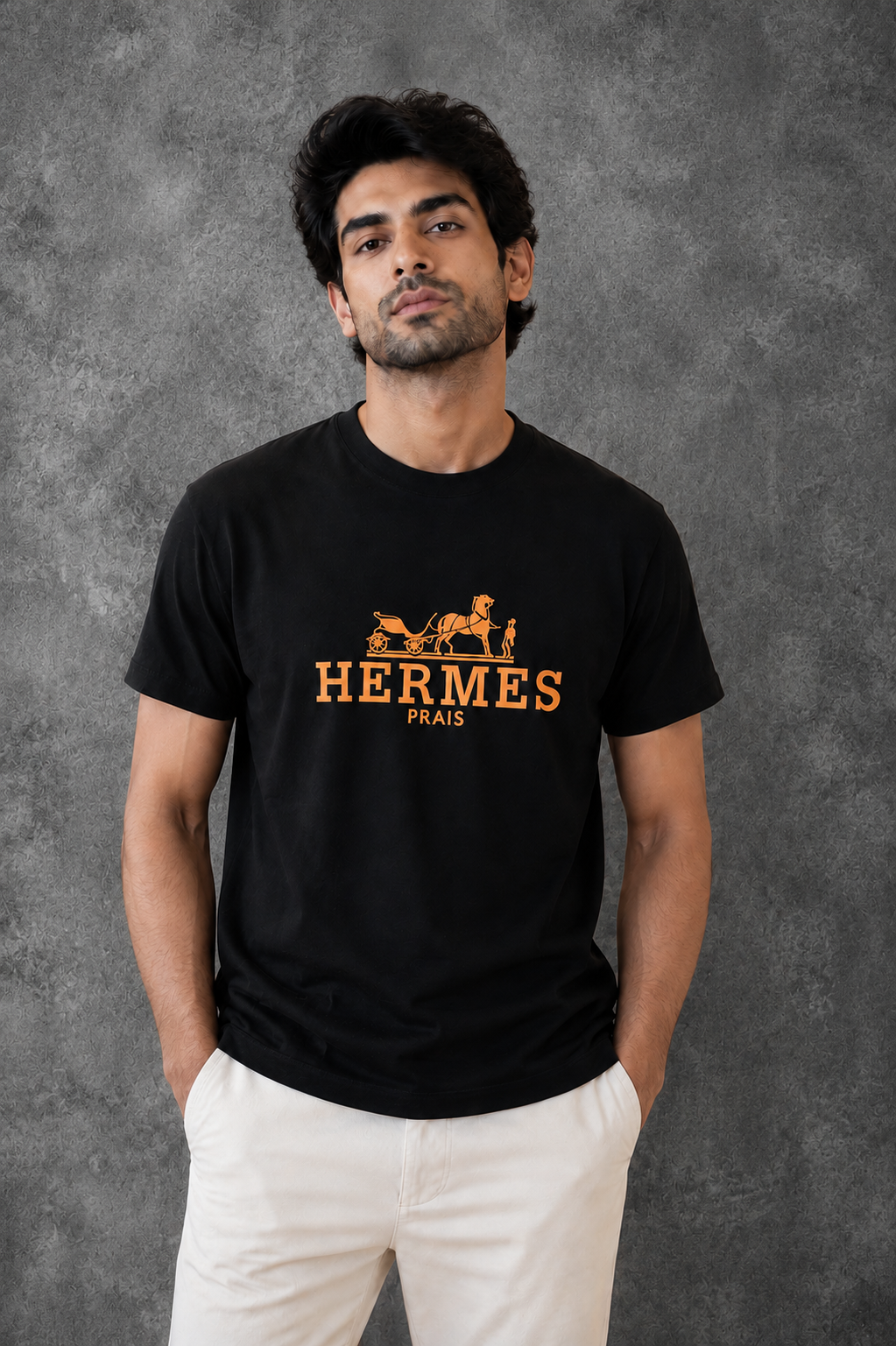 Hermes Prais Black Tshirt