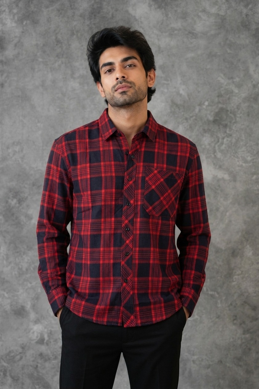 Polo Ralph Lauren luxury Men's Black and Red Checks Shirt