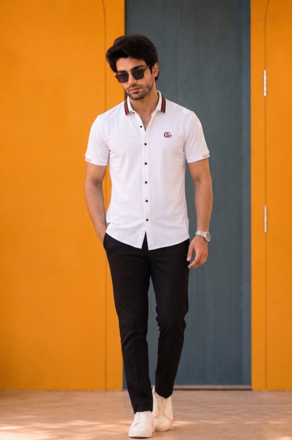 Gucci Half Sleeve Plain White Shirt