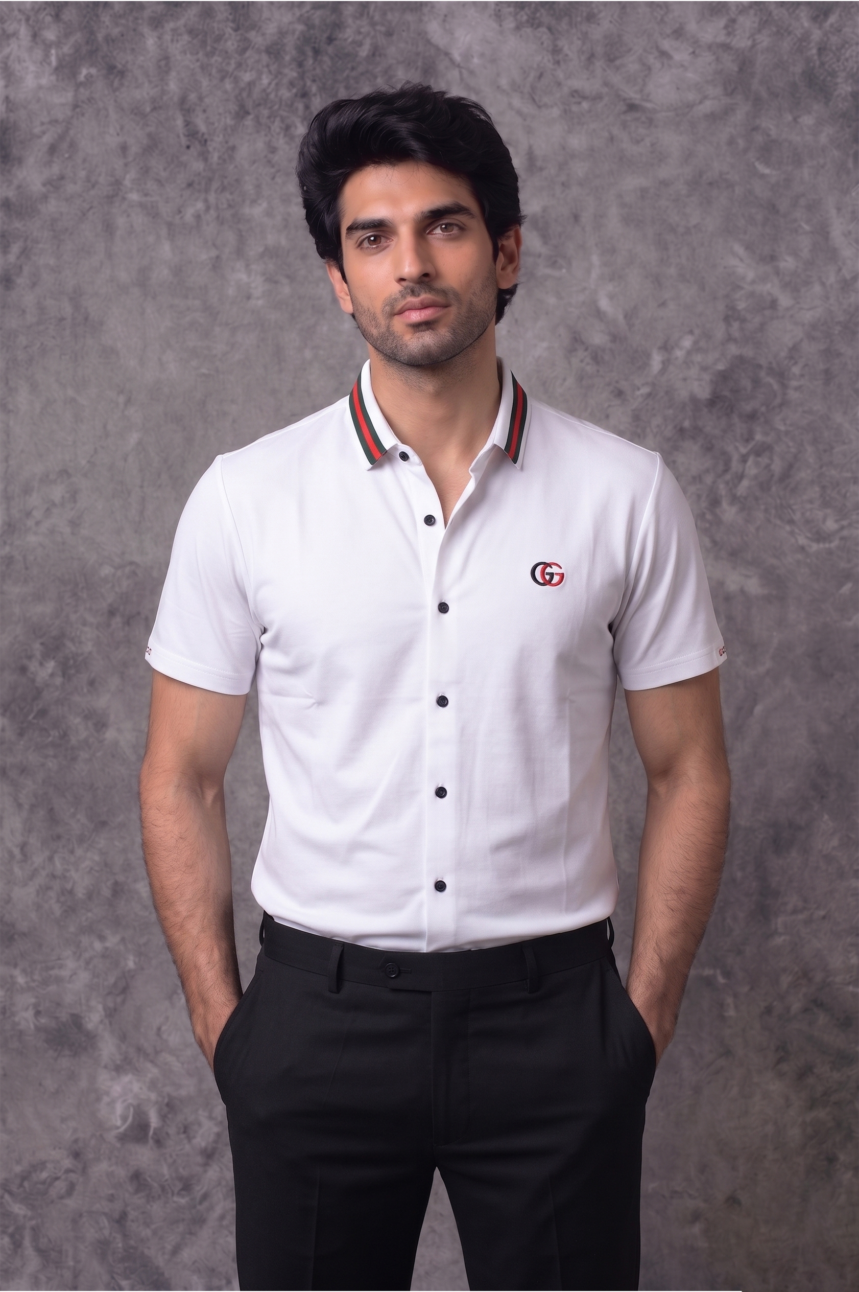 Gucci Half Sleeve Plain White Shirt