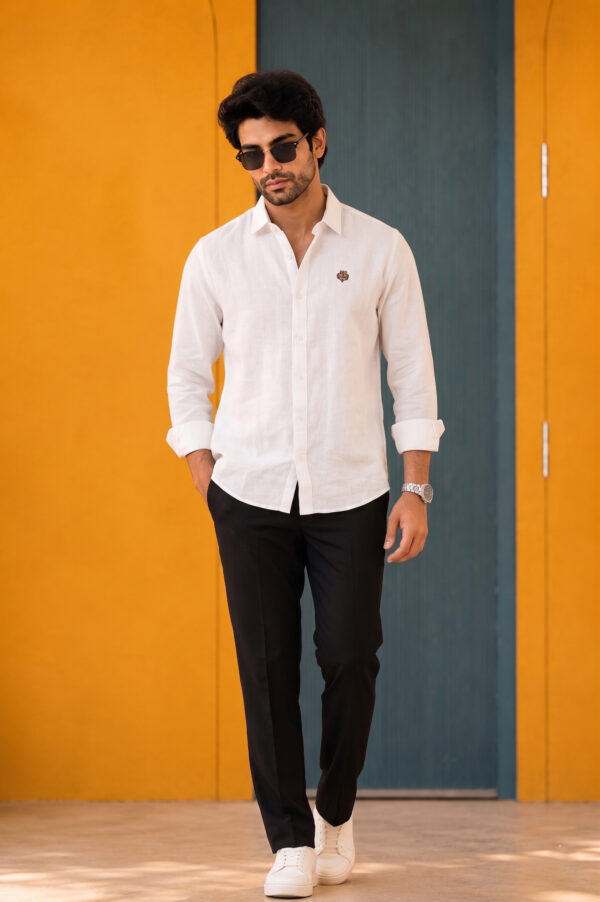 Men's Cotton Plain White Shirt