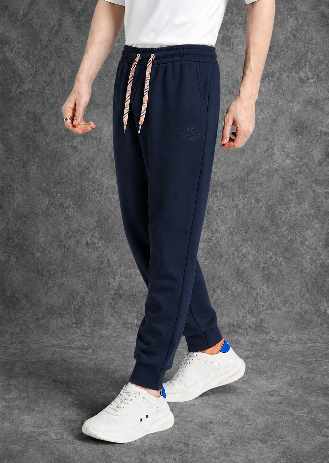 Men's Navy Blue Slim-Fit Joggers