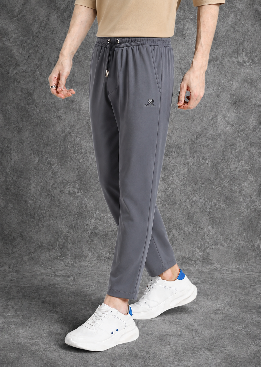 Loro Piana Men's Grey Silk-Blend Track Pants