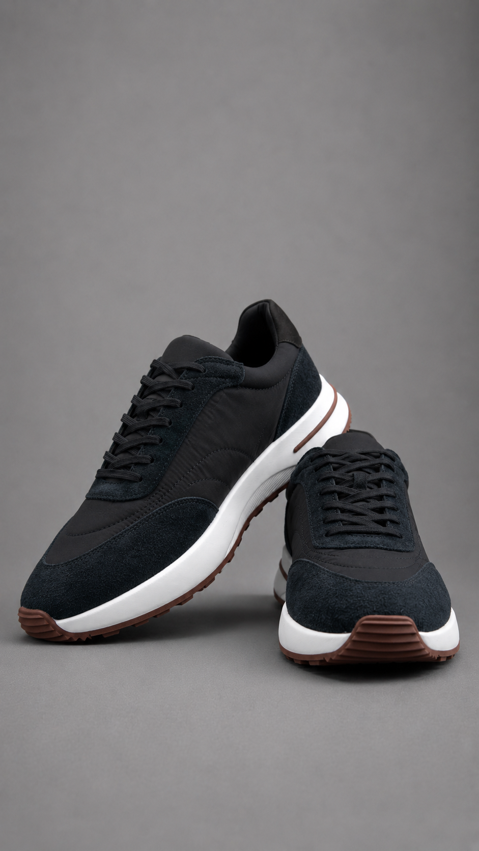 Loro Piana Men's Weekend Walk Sneakers in Black Sesame