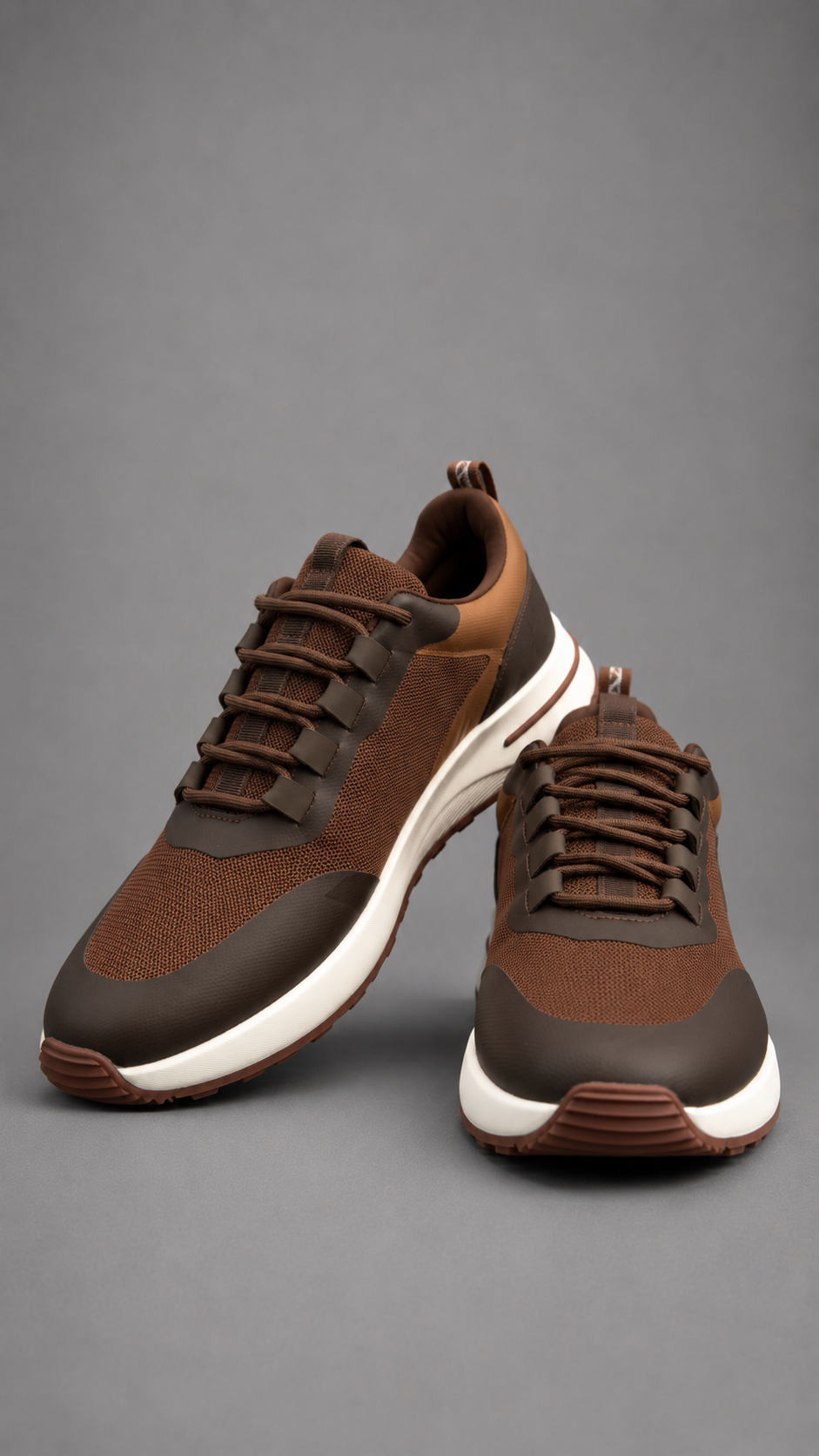 Loro Piana Men's Modular Walk Sneakers in Chocolate Brown
