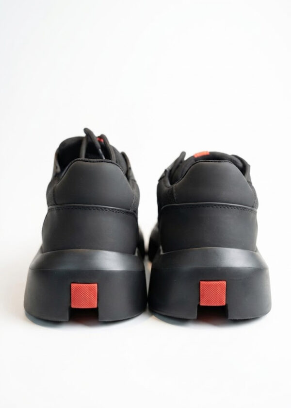 Prada Linea Rossa Men's America's Cup Black Leather and Bike Fabric Sneakers