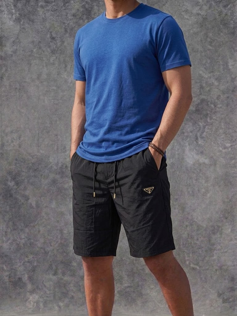 Prada Men's Black Re-Nylon Drawstring Casual Short