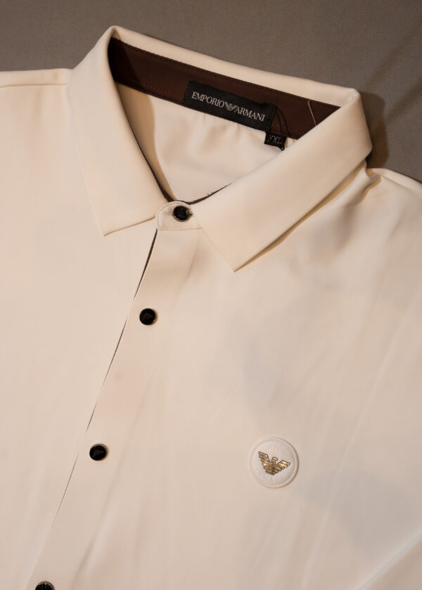 Emporio Armani Men's Plain Cream Shirt