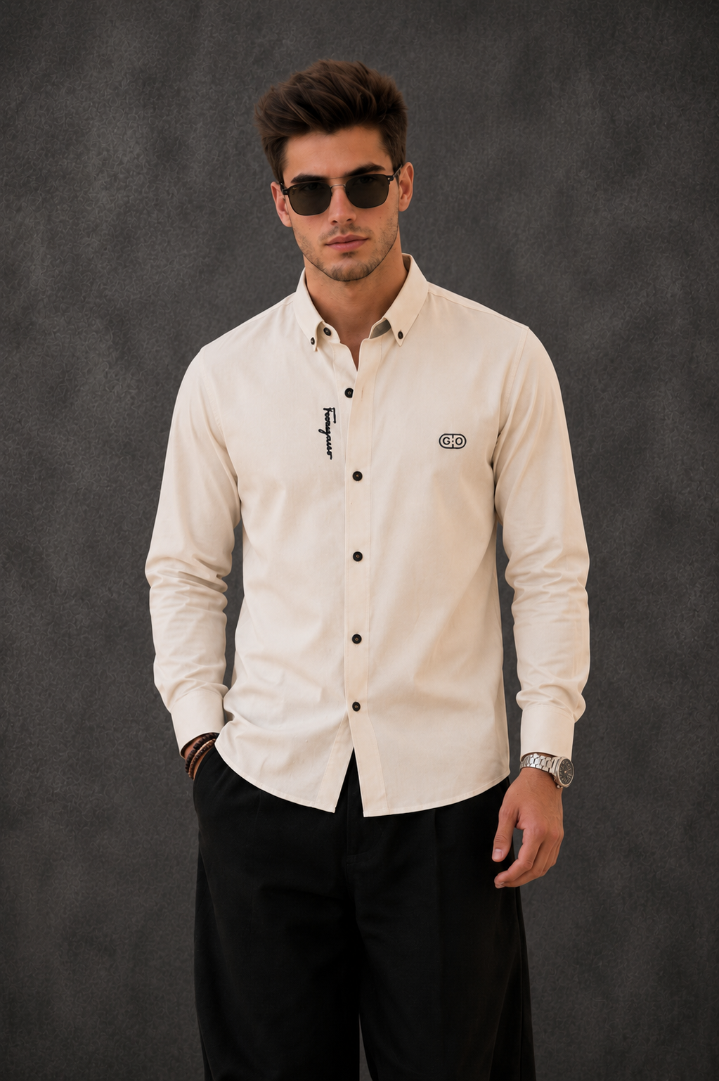 Salvatore Ferragamo Men's Off-White Shirt