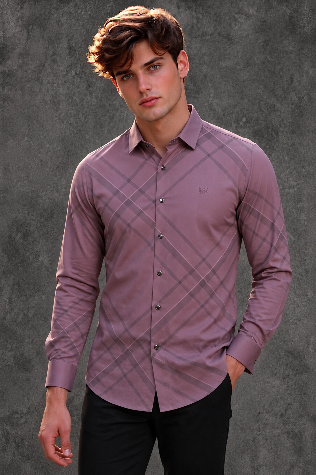 Burberry Men's Brown Striped Casual Shirt