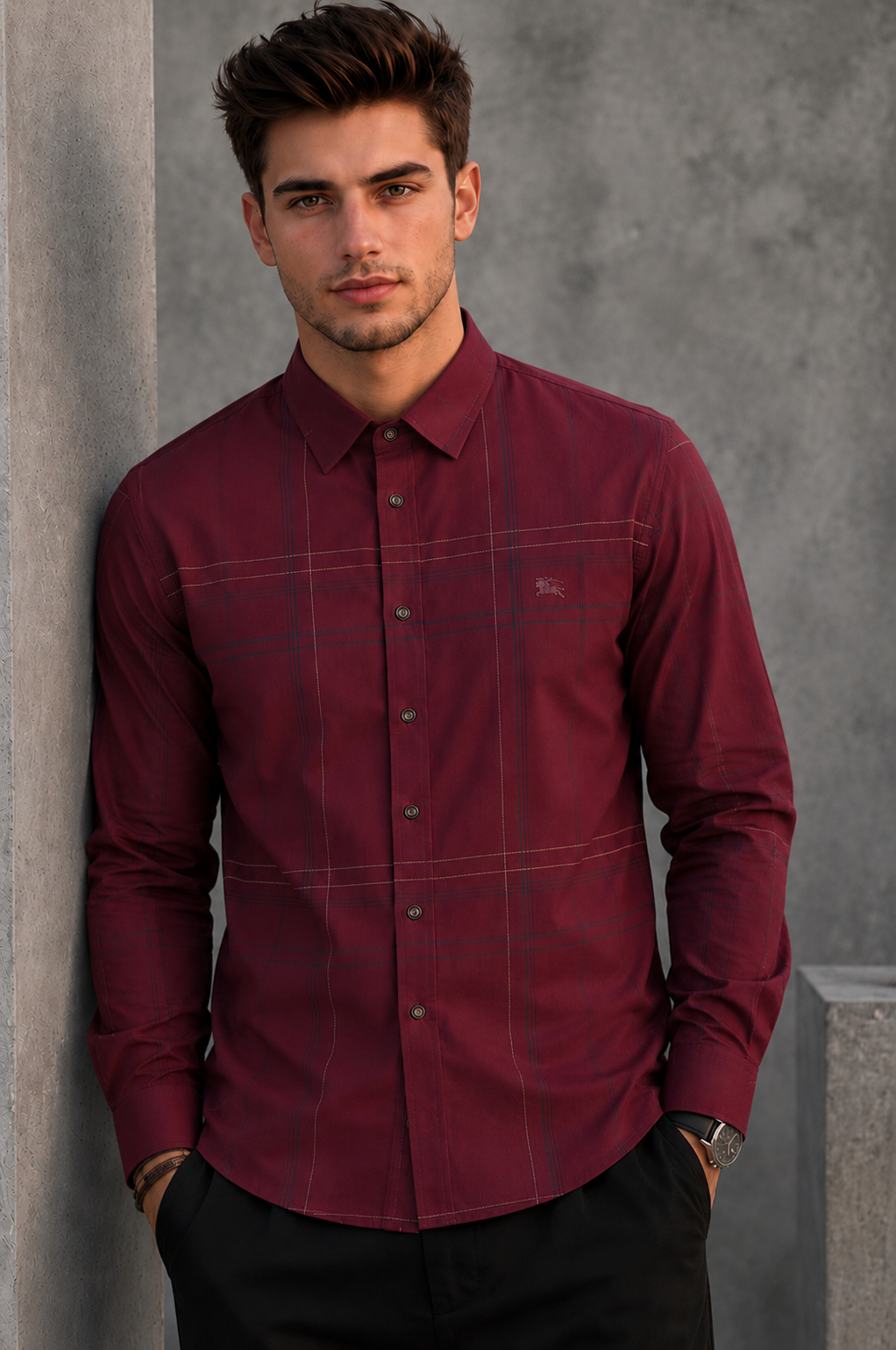 Burberry Men's Burgundy Shirt