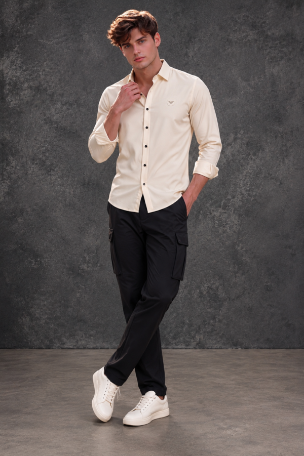 Emporio Armani Men's Plain Cream Shirt