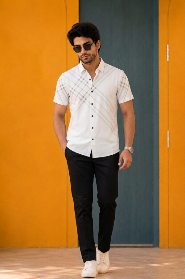 Burberry Men’s Half Sleeve White Shirt