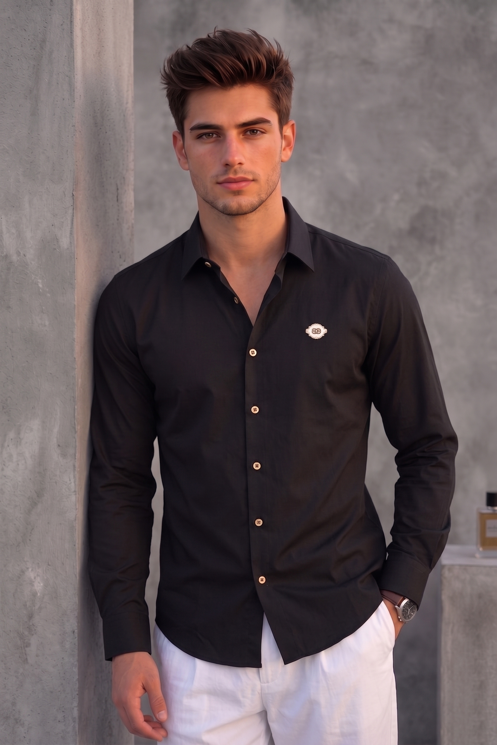 Balenciaga Men's Plain Black Shirt