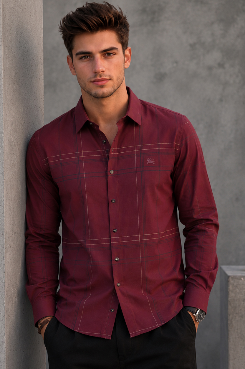 Burberry Men's Burgundy Shirt