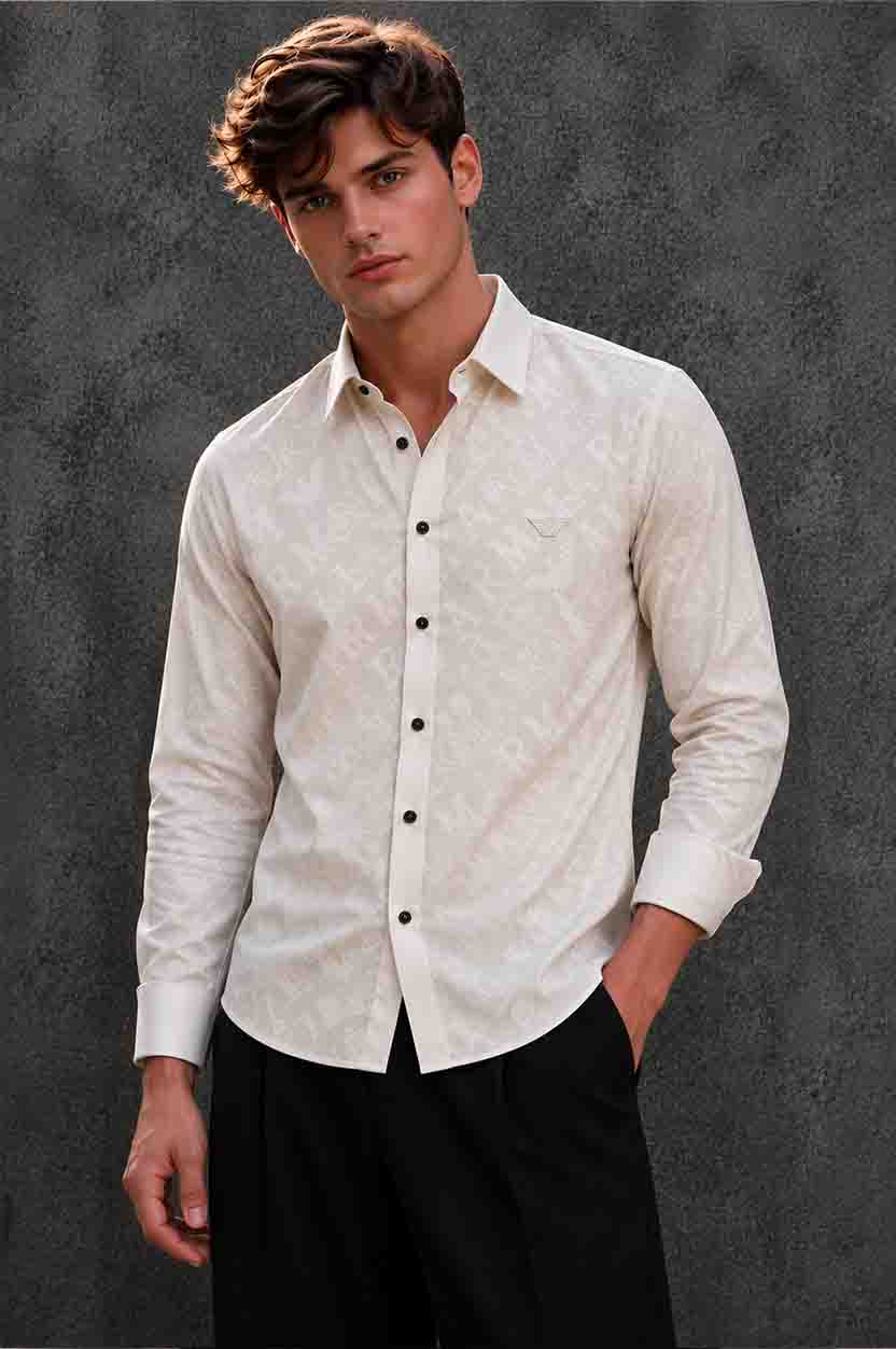Emporio Armani Men's Cream Shirt
