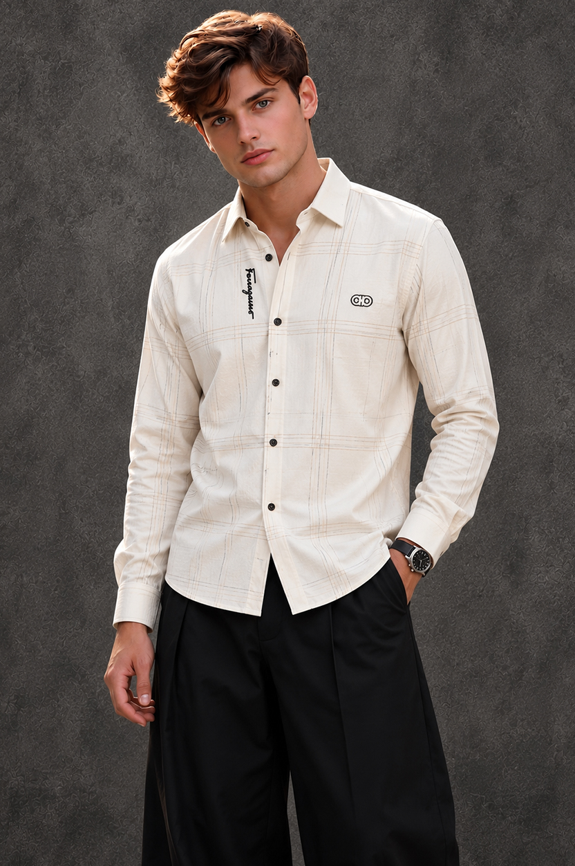 Salvatore Ferragamo Men's Off-White Shirt
