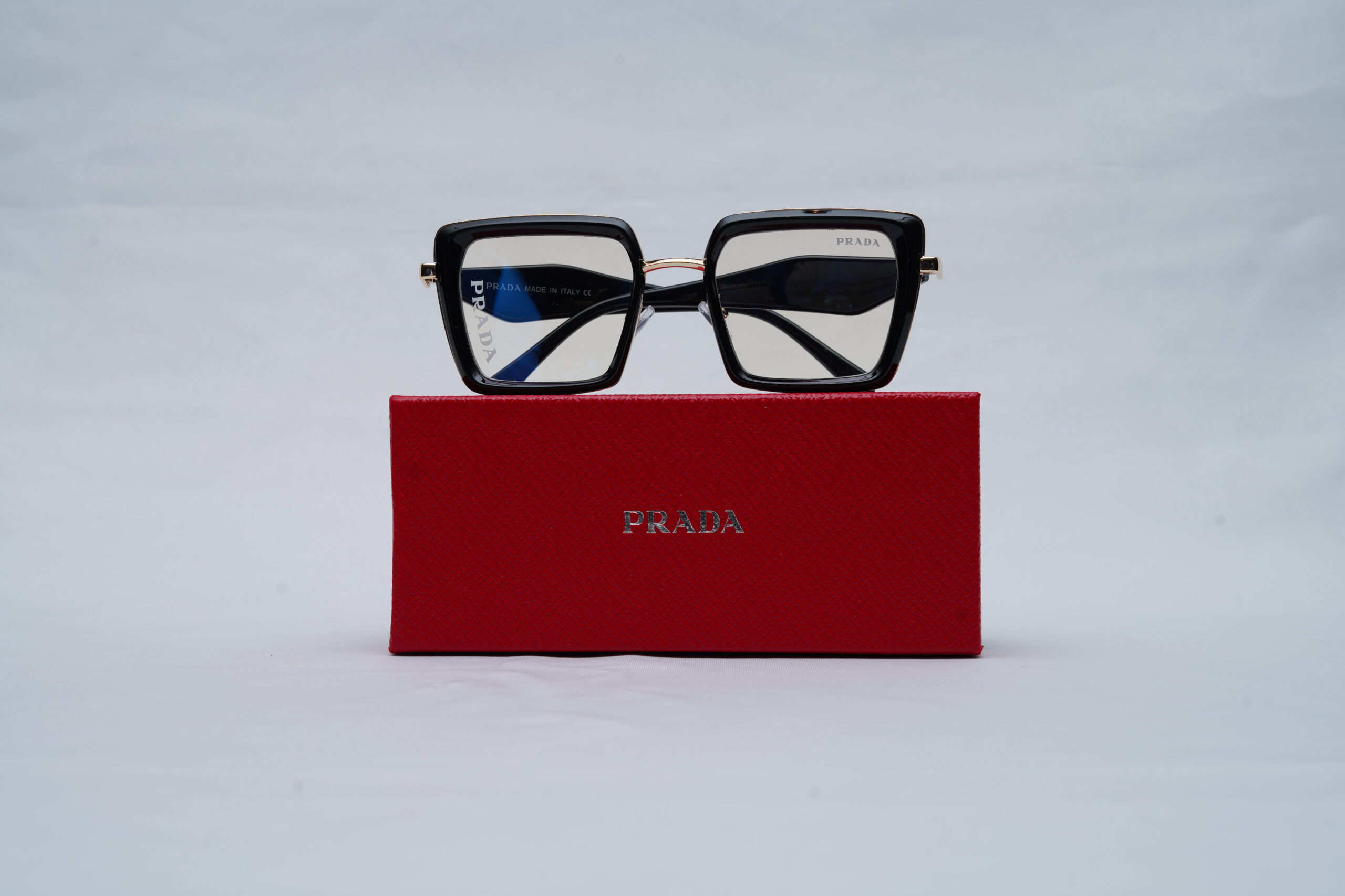 Prada Men's PR 15YV Square Eyeglasses in Dark Tortoiseshell and Gold Temples