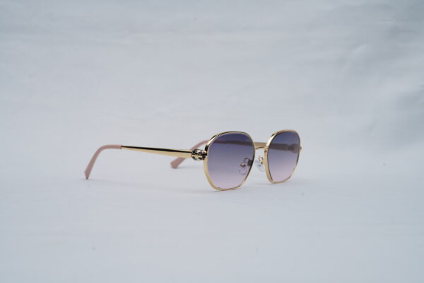 Bvlgari Serpenti Rimless Geometric Sunglasses with Purple Gradient Lenses