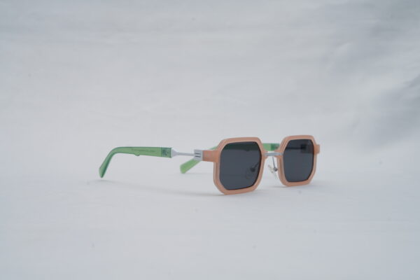 Marc Jacobs Pastel Geometric Octagon Sunglasses in Peach and Mint with Dark Grey Lenses