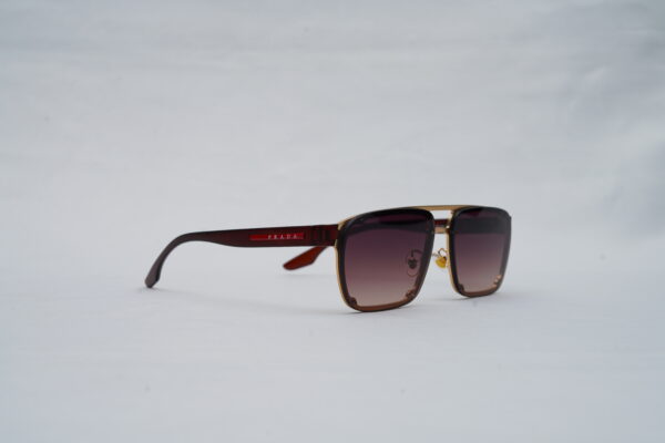 Prada Linea Rossa Double-Bridge Navigator Sunglasses with Brown Gradient Lenses