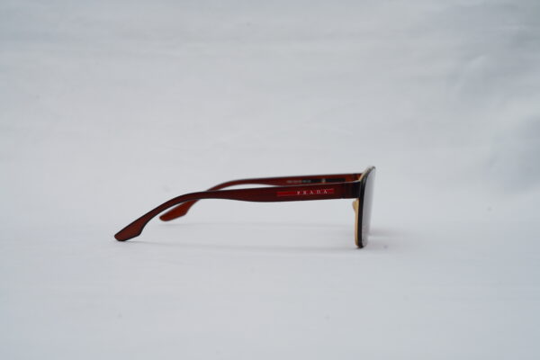 Prada Linea Rossa Double-Bridge Navigator Sunglasses with Brown Gradient Lenses