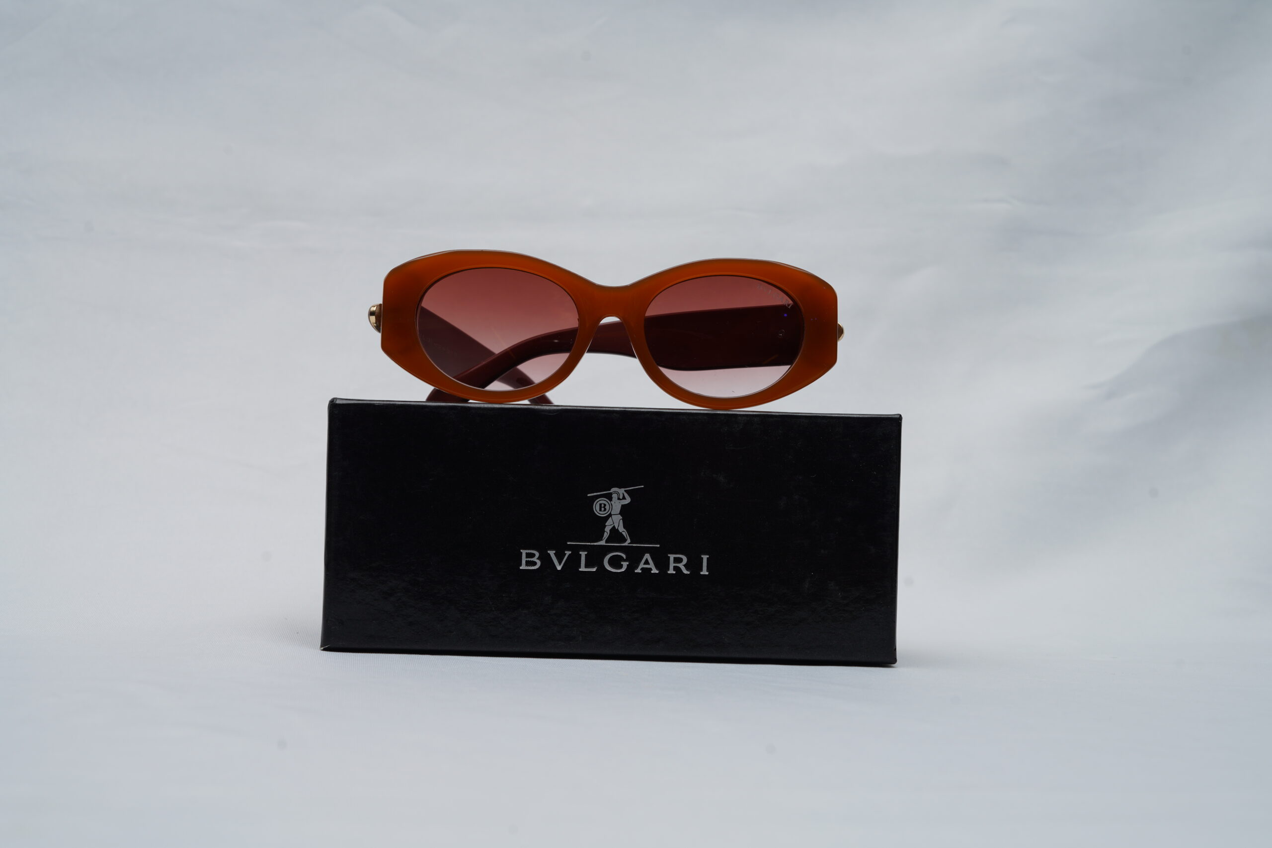 Bvlgari Serpenti Forever BV40007I Thick Oval Sunglasses with Brown Gradient Lenses