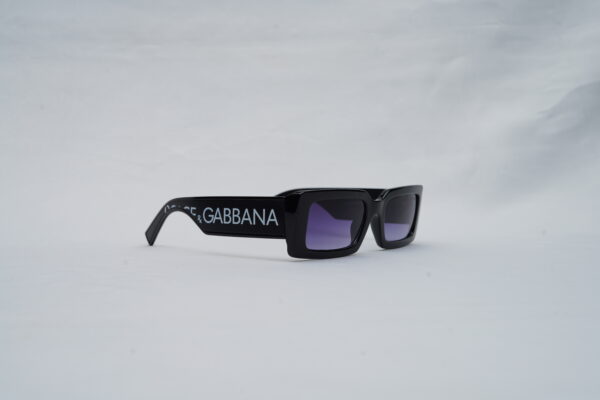 Dolce & Gabbana Full-Rim Rectangular Sunglasses – Black with Dark Grey Lenses