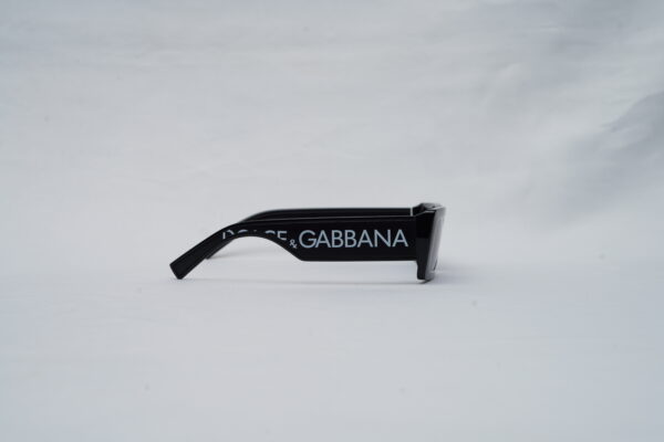 Dolce & Gabbana Full-Rim Rectangular Sunglasses – Black with Dark Grey Lenses
