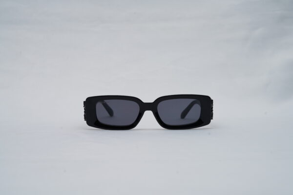 Off-White Full-Rim Rectangular Sunglasses – Black with Dark Grey Lenses