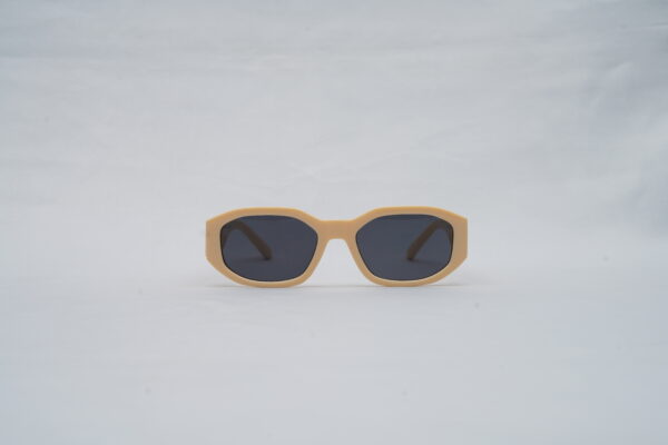 Versace Full-Rim Oval Sunglasses – Cream with Dark Lenses