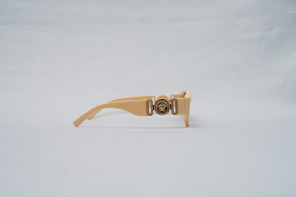 Versace Full-Rim Oval Sunglasses – Cream with Dark Lenses