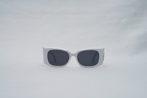 Saint Laurent Full-Rim Cat-Eye Sunglasses – White with Dark Lenses