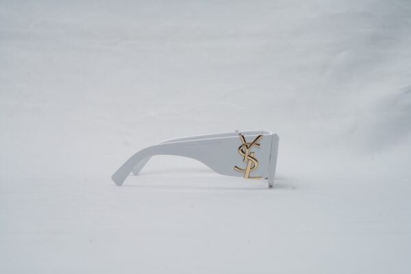 Saint Laurent Full-Rim Cat-Eye Sunglasses – White with Dark Lenses