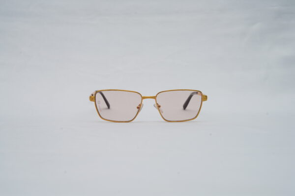 Cartier Rimless Aviator Sunglasses – Polished Gold Frame with Light Pink Lenses