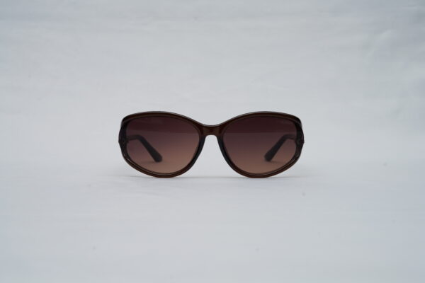 Tom Ford Full-Rim Rounded Sunglasses – Shiny Dark Brown with Brown Gradient Lenses