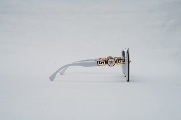 Versace Full-Rim Square Sunglasses – Black Acetate with Gold Medusa Greca Detailing