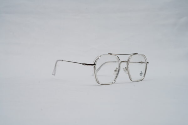 CHROME HEARTS Gothic Detail Double-Bridge Clear Frame Sunglasses