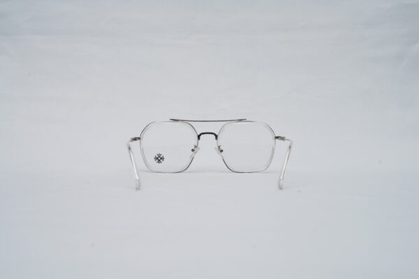 CHROME HEARTS Gothic Detail Double-Bridge Clear Frame Sunglasses