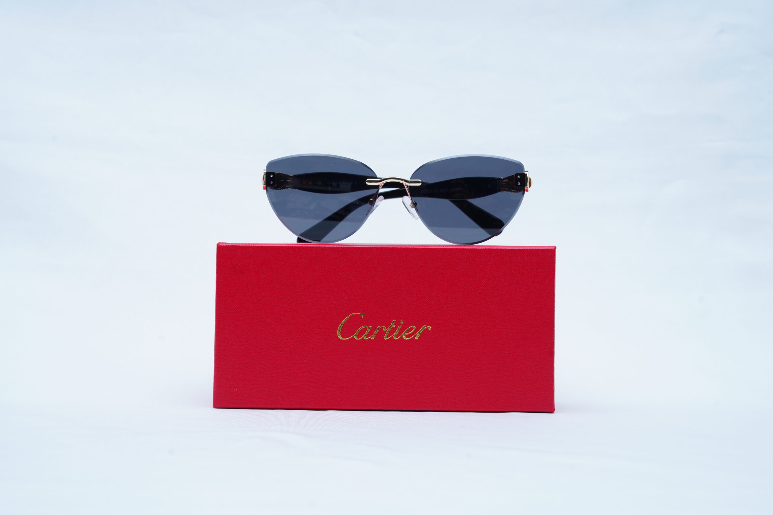 CARTIER Frameless Butterfly Shades – Luxury Gold Hardware Eyewear
