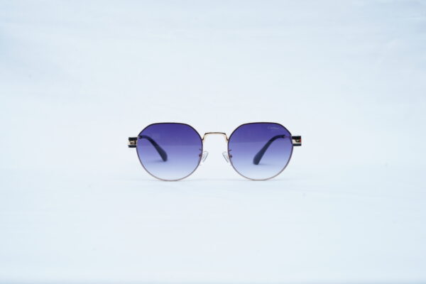 CARTIER Gold Wire Geometric Shades – Luxury Blue Gradient Sunglasses