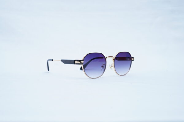 CARTIER Gold Wire Geometric Shades – Luxury Blue Gradient Sunglasses