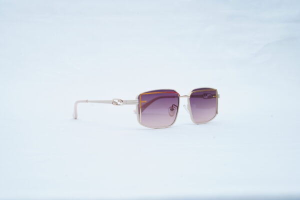 FENDI Gold Wire Angular Square Shades – Luxury Purple Gradient Sunglasses