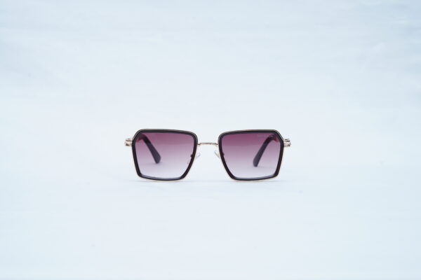 MAYBACH Gold Wire Angular Square Shades – Luxury Purple Gradient Sunglasses