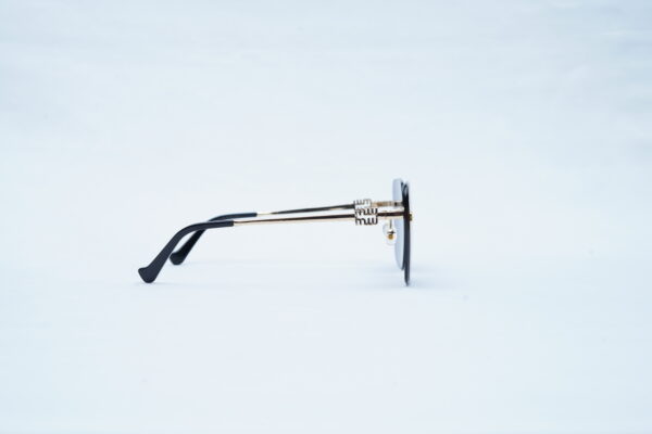 CARTIER Gold Hardware Rimless Square Shades – Luxury Dark Blue Sunglasses