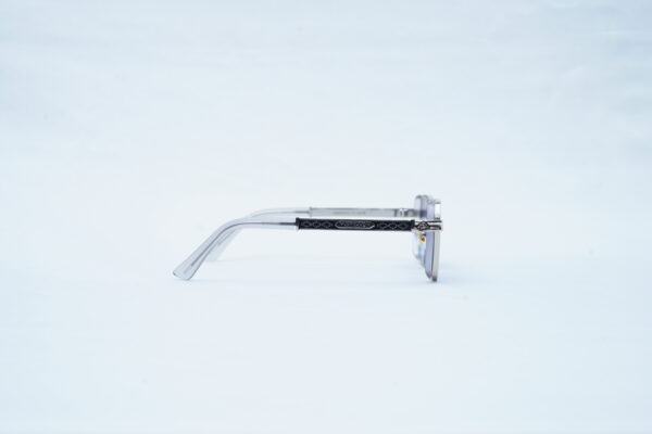 MAYBACH Silver Wire Angular Square Shades – Luxury Blue Gradient Sunglasses