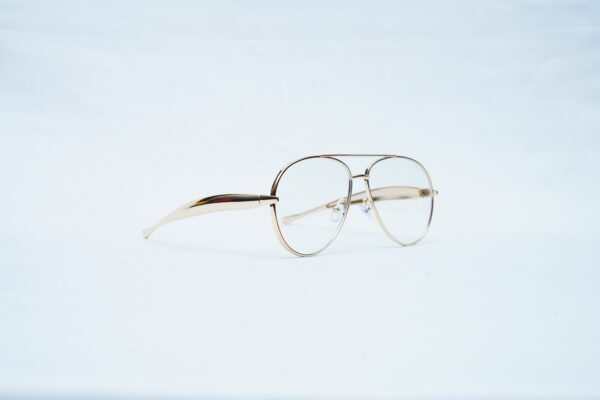 PRADA Gold Wire Classic Pilot Shades – Luxury Clear Lens